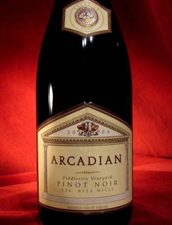 Arcadian Pinot Noir Santa Rita Hills Santa Barbara California 2004
