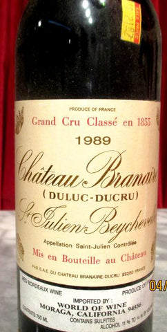 1989 Chateau Branaine Duluc Ducru St. Julien-Beychevelle