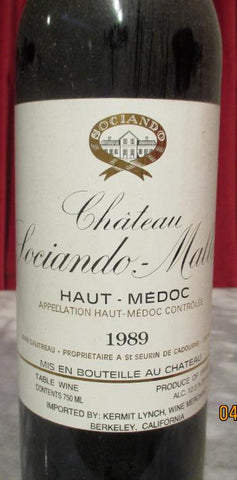 1989 Chateau Sociando-Mallet Haut- Medoc